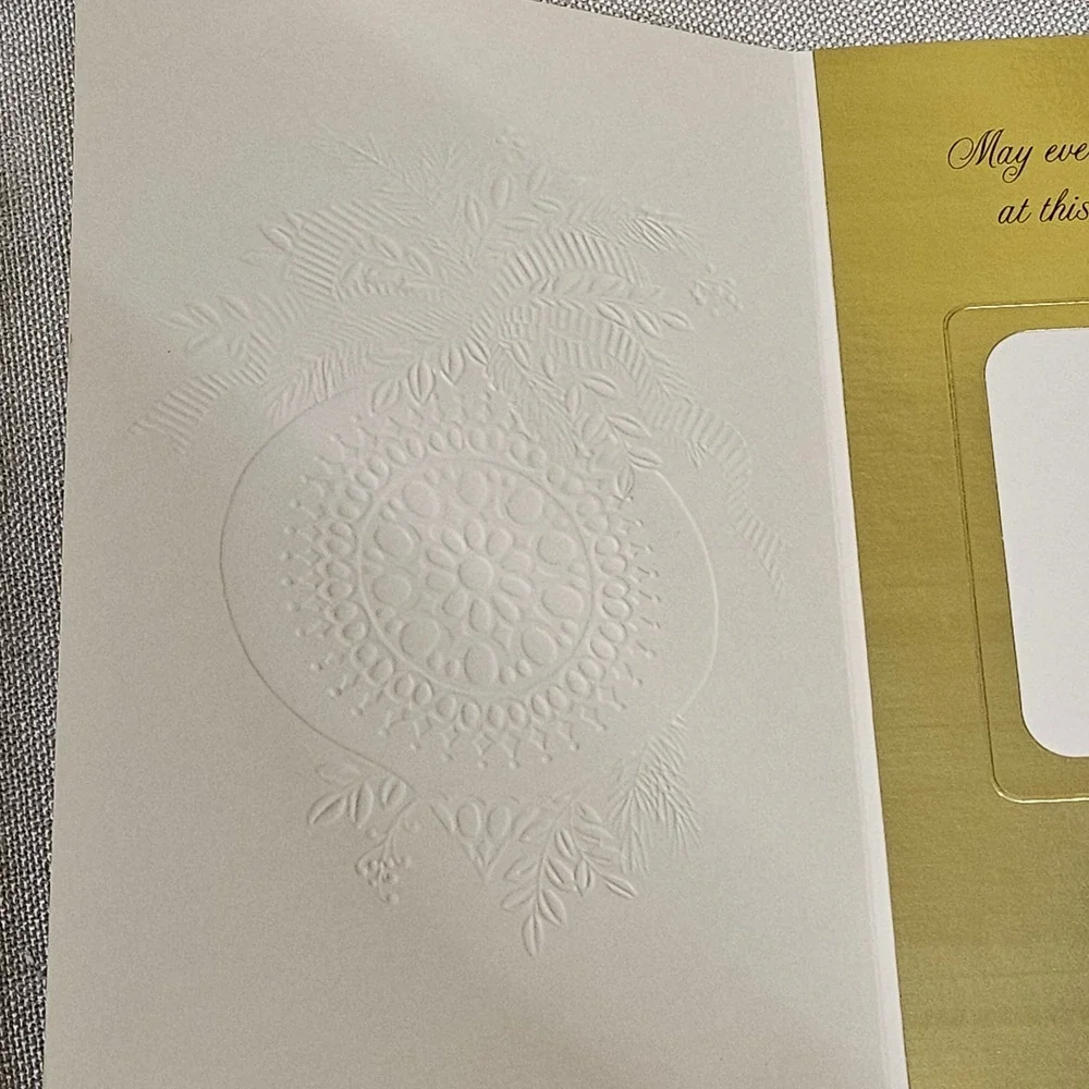 Hallmark Photo‎ Holders Christmas Cards 20 Envelopes Gold Ornament Design